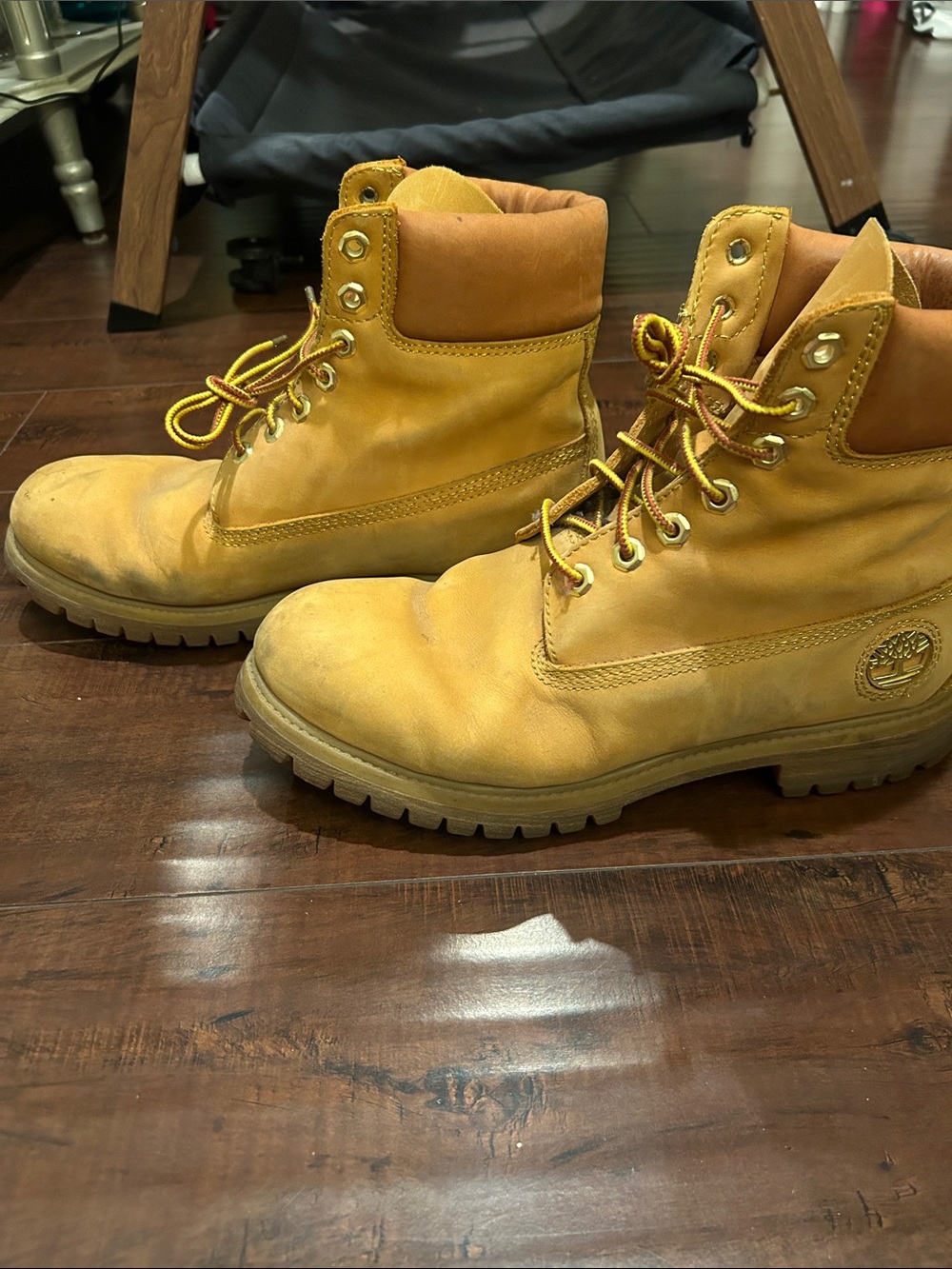 Timberland Wheat Yellow Work Boots with Padded Collar
